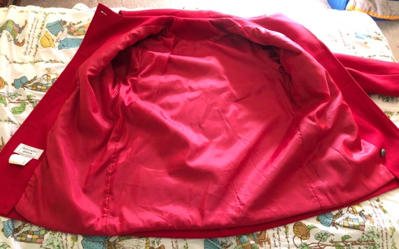 Vintage 1980s Red wool car coat Beechers Brook li… - image 5