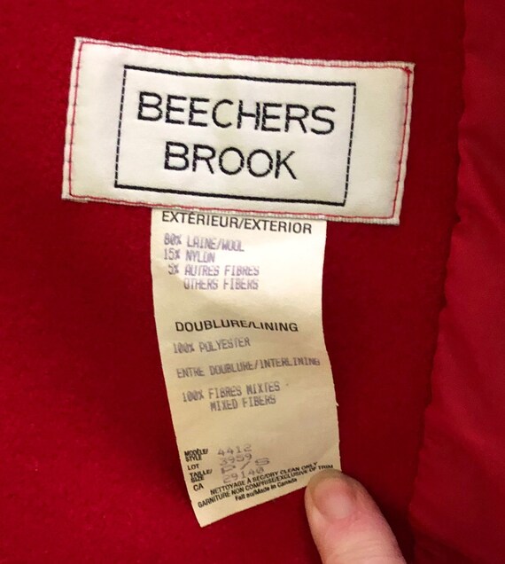 Vintage 1980s Red wool car coat Beechers Brook li… - image 2