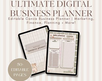 Plantilla de planificador de negocios digital: PDF editable en Canva para pequeñas empresas