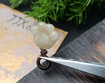 Cat Lover Gift | Jade Cat Paw Charm Pendant