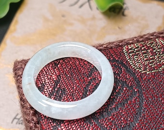 Natural White Jadeite “Moonlight” Stress Relief Ring – Hand-Polished Fidget Jewelry