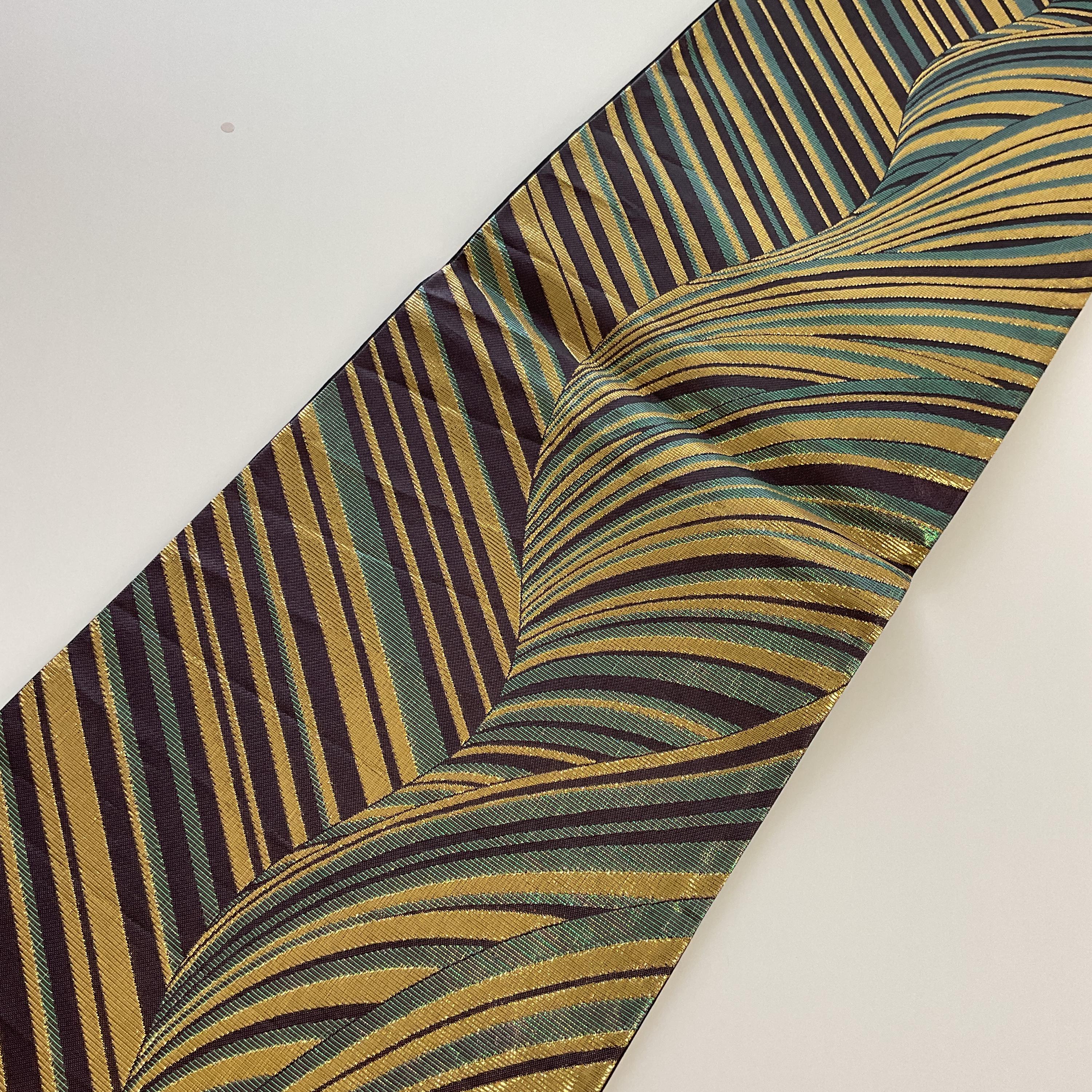 Yellow green floral Upcycled reused hand crafted silk Japanese inspired Obi belt 20 Things You Should Know About Kimono Obi Belts – Japan  main image 3