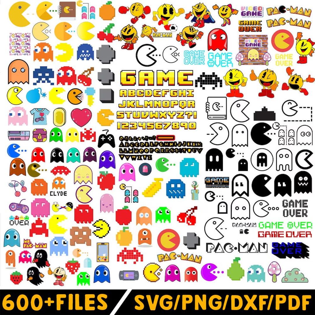 Arcade Ghost SVG Bundle, Layered Vector Files - Etsy