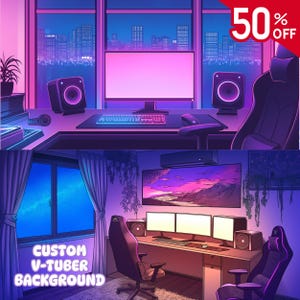 Achtergrond van Vtuber, Vtuber Room, Stream-overlay, Vtuber Assets, Aangepaste Vtuber-achtergrond, Twitch-overlay, Stream-pakket, Live2d-achtergrond