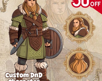 Personaje de DnD, Personaje personalizado de DnD, Retrato de personaje de DnD, Encargo de personaje de DnD, Hoja de referencia de personaje de DnD, Dungeons and Dragons