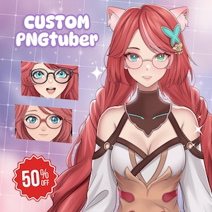 Aangepaste pngtuber, pngtuber-ontwerp, pngtuber-avatar, pngtuber, pngtuber-commissies, anime pngtuber, Live2d-model, veadotube-personage