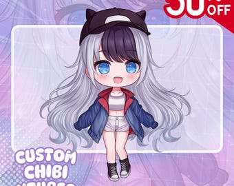 Custom Chibi Vtuber, Chibi Vtuber Commission, Vtuber, Vtuber Model, Custom Vtuber, Anime Art, Live2d Model, Anime Character, 2d Vtuber