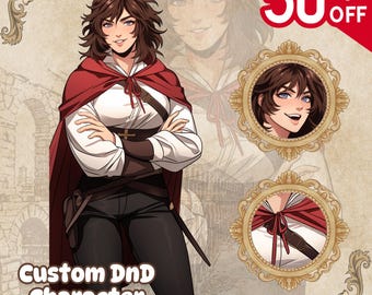 DnD Charakter, DnD Charakter Porträt, Benutzerdefinierter DnD Charakter, DnD Charakter Auftragsarbeit, Dungeons and Dragons, DnD Charakter Referenzseite