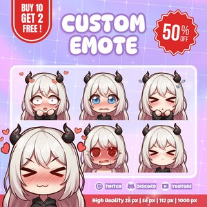 EMOTES personalizados, Emoticones lindos, Emoticones de Twitch, Discord de Vtuber, Emoticones de gato, Chibi, Emoticones de Discord, Emoticones de pegatinas, Anime, Emoticones animados, YCH
