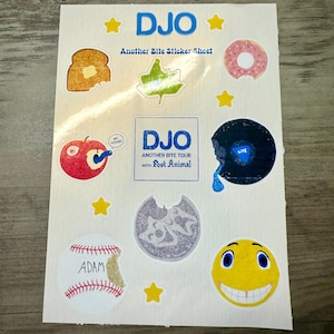 DJO Sticker Sheet – Another Bite World Tour, The Crux, Joe Keery, Retro Aesthetic Band Stickers