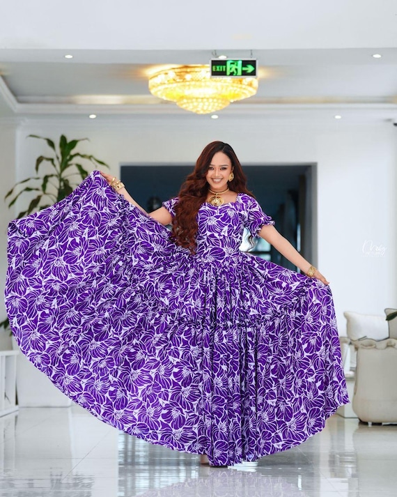 Ethiopian Chiffon Kemis – Handcrafted Flowing Dress | Minimalist