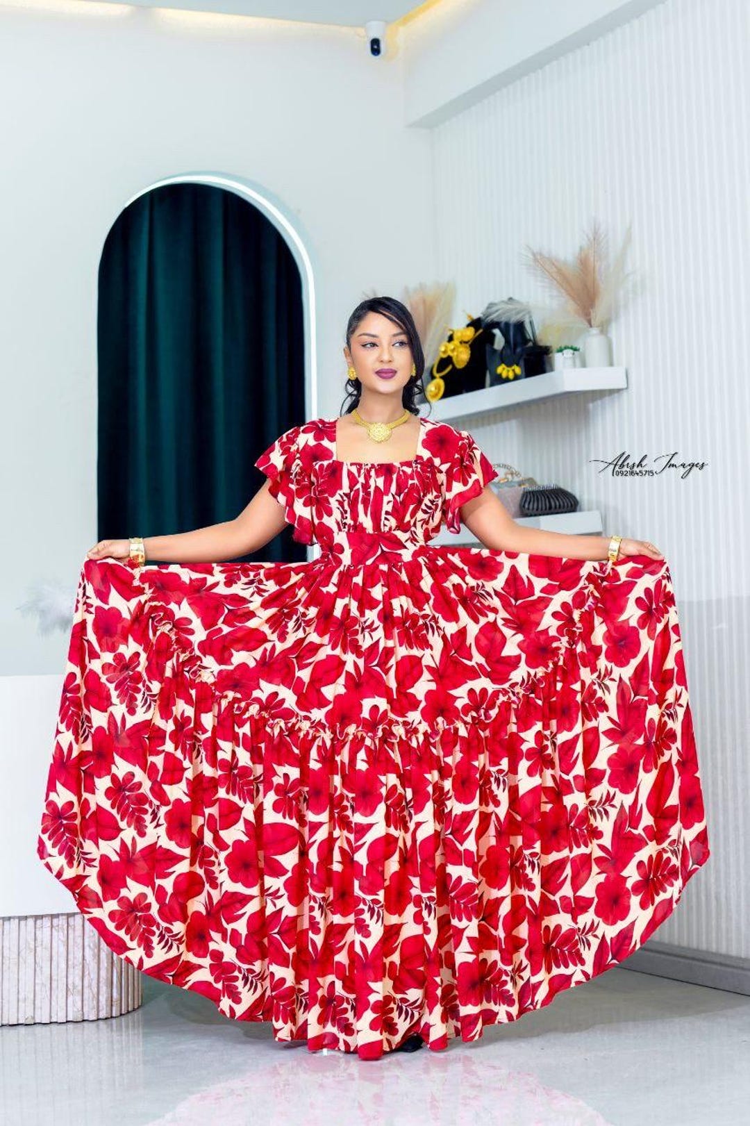 Ethiopian Chiffon Kemis – Handcrafted Flowing Dress | Minimalist