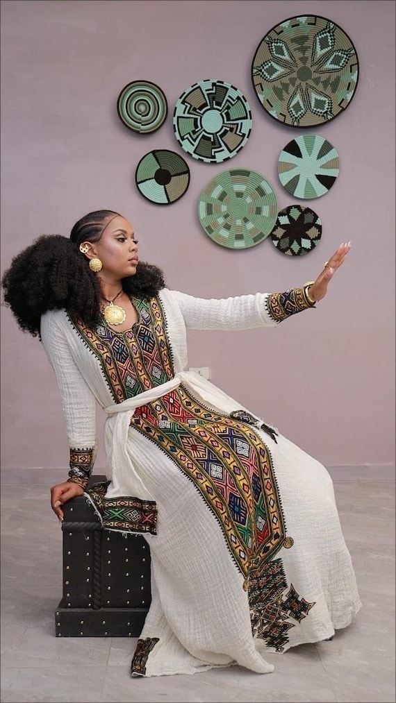 ethiopian cotton dress Handwoven Ethiopian Cotton Dress