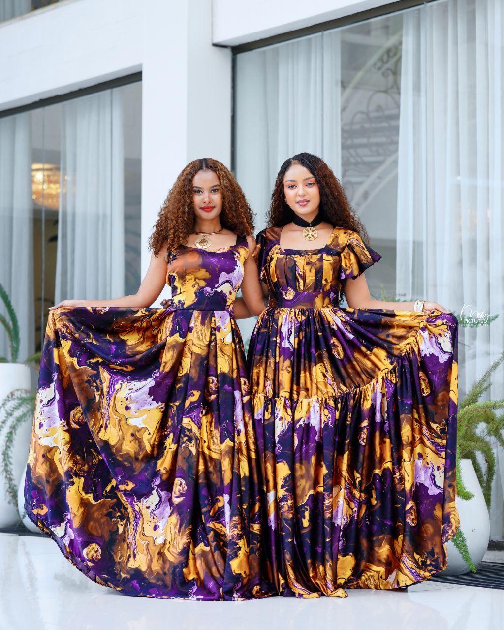 Ethiopian Chiffon Kemis – Handcrafted Flowing Dress | Minimalist