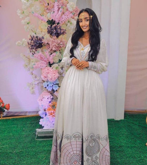 Handcrafted Habesha Kemis Dress: Ethiopian Traditional Outfit