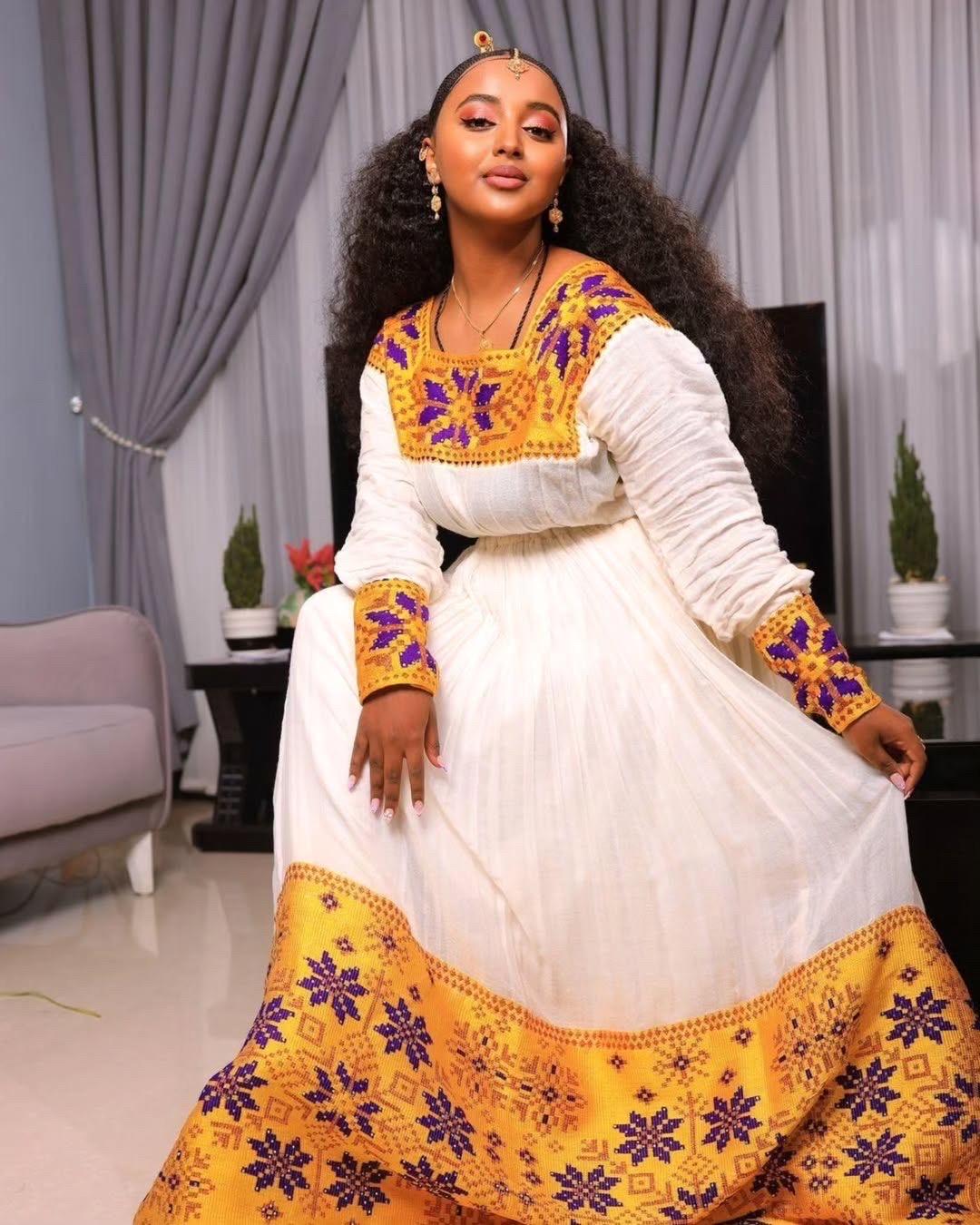 white christmas dresses Ethiopian Fashion Sleeveless luxury women dresses for women – DMI Store