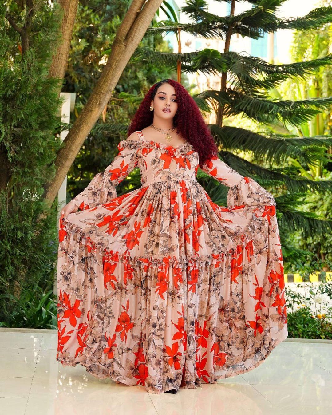 Ethiopian Chiffon Kemis – Handcrafted Flowing Dress | Minimalist