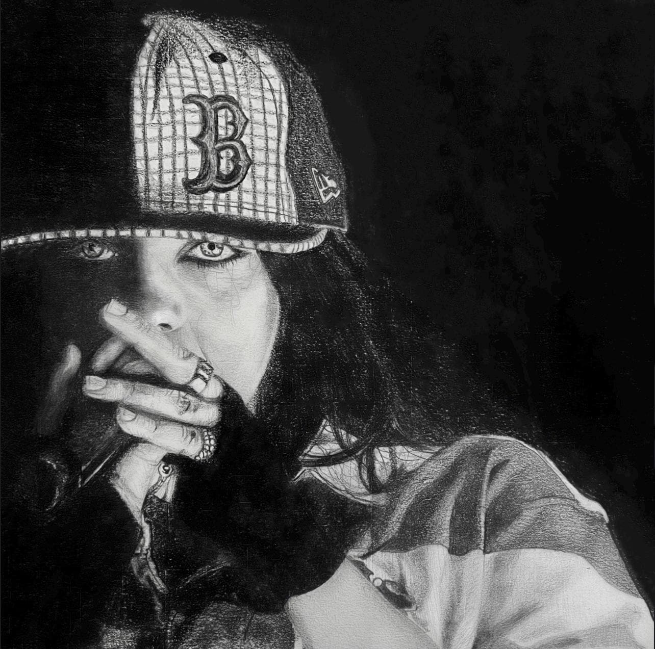 billie eilish cigarette Billie Eilish Hand-Drawn Artwork- Inspired by Her Concert Photos- Billie  Eilish Art Print- Billie Eilish Fan Art