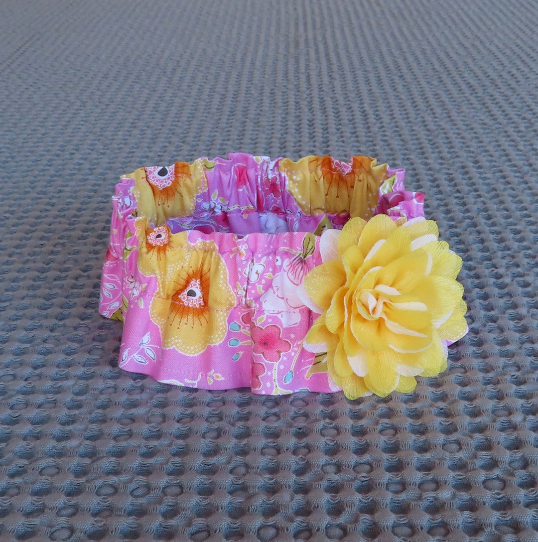 Dog Ruffle Collar Fleurette on Pink Dog Scrunchie Collar With - Etsy