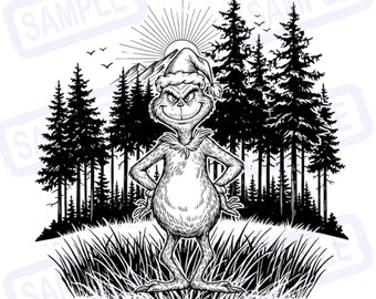 Grinch Weihnachten SVG | Lustige Weihnachten Clipart für Cricut (Digitaler Download)