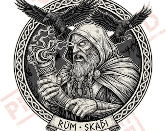 Odin Norse God PNG • Viking Raven Digital Art