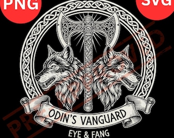 Viking Wolf & Axe SVG | Odin's Vanguard Nordic Design (Digital Download)