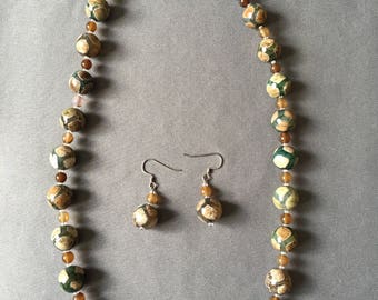 mosaic stone necklace