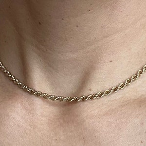 Vintage 14K Yellow Gold Rope Necklace