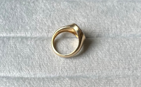 Vintage Diamond and 14K Gold Pinky Signet Ring - image 5