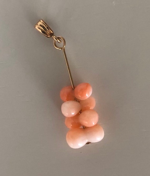 Vintage Coral and 14k Gold Charm