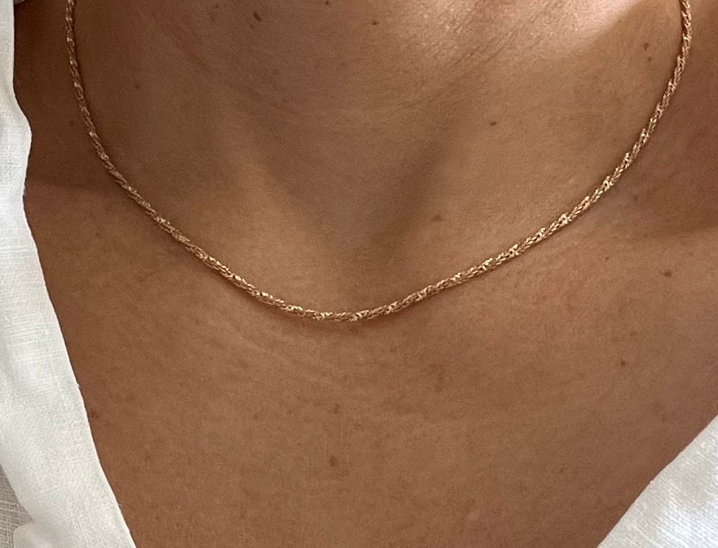 Vintage 14K Yellow Gold Twisted Necklace - Etsy
