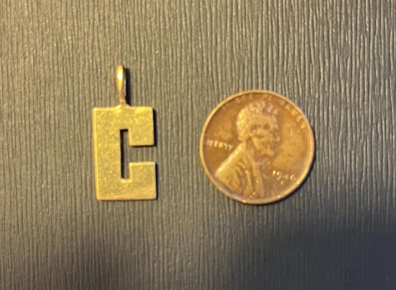 Vintage 14K ‘C’ Block Initial Charm - image 5