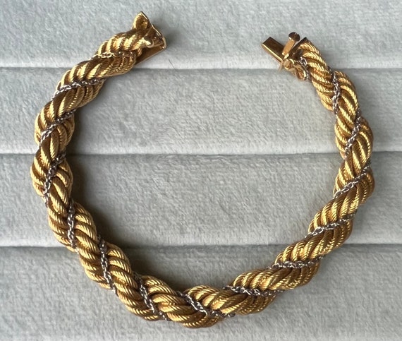 Vintage 18K Textured Rope Bracelet - image 3