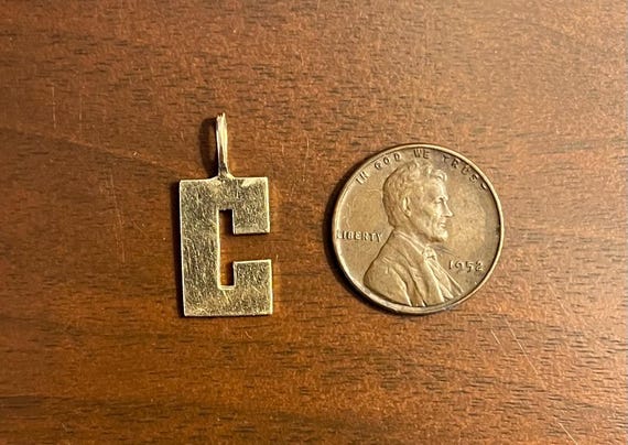 Vintage 14K ‘C’ Block Initial Charm - image 8