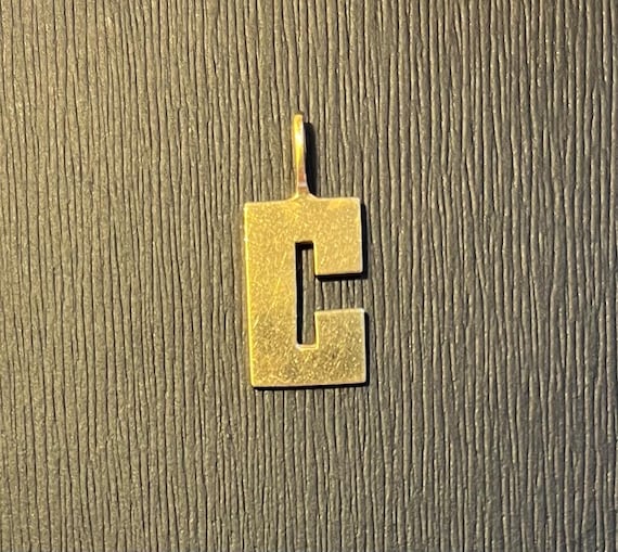 Vintage 14K ‘C’ Block Initial Charm - image 3