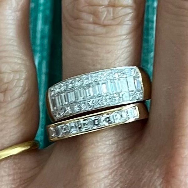 Vintage 18K Gold and 2.04ctw Diamond Band