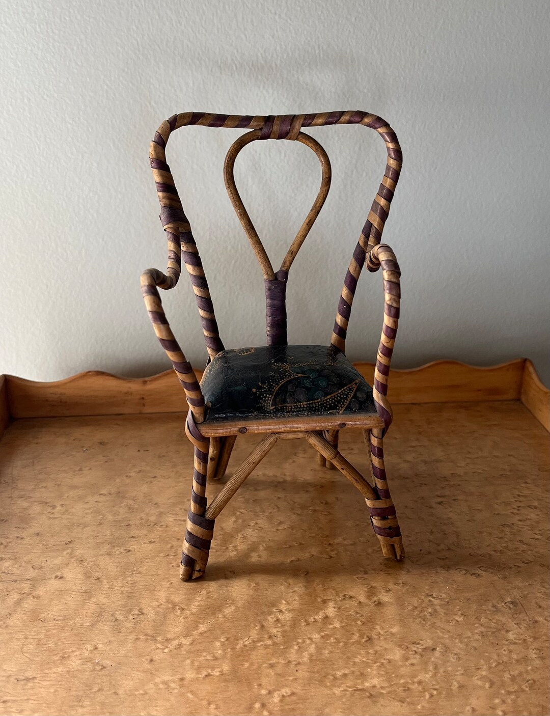 Antique French Miniature Wicker Doll Chair - Etsy