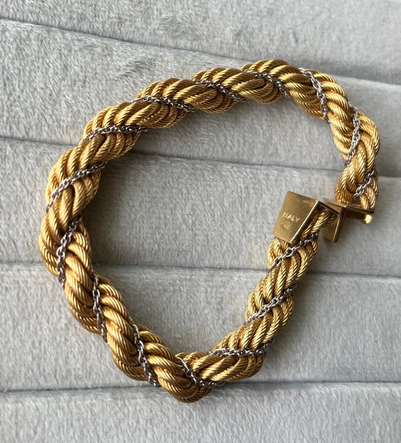 Vintage 18K Textured Rope Bracelet - image 5