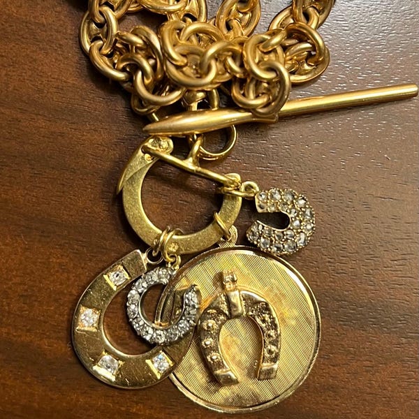 Vintage 14K Horseshoe Disc Charm