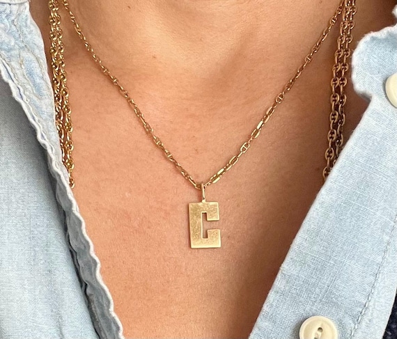 Vintage 14K ‘C’ Block Initial Charm - image 2