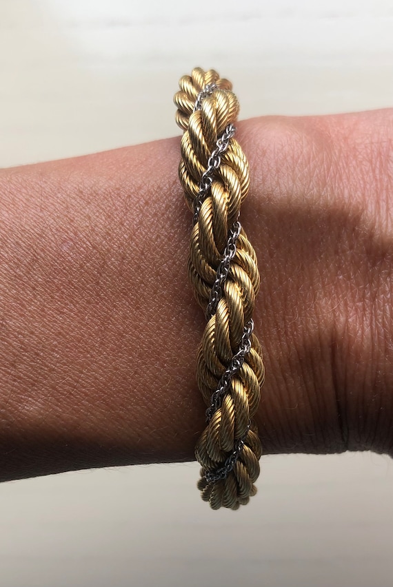 Vintage 18K Textured Rope Bracelet - image 6