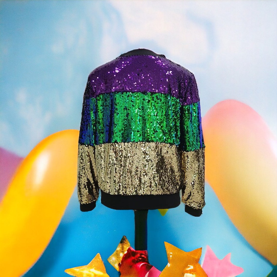 mens mardi gras bomber jacket