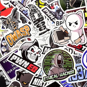 50 pegatinas de piratas informáticos al azar, pegatinas de ciberseguridad, pegatinas de piratería ética, pegatinas de memes tecnológicos, pegatinas geek impermeables para portátiles, diario