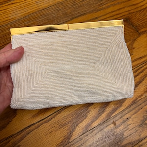 Beautiful Vintage White La Regale Beaded Evening Bag