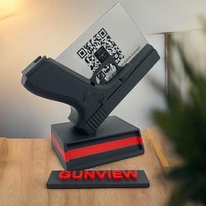 Porta-cartão de visita de pistola – Tributo ao bombeiro da Thin Red Line – Placa de identificação personalizada