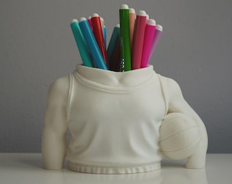 Basketball Player Pen Holder | Sports Desk Organizer | Basketball Gift | Pencil Cup | Office Decor