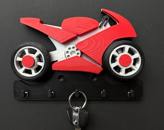 Motorcycle Key Holder, Sport Bike Wall Key Rack, Motorcycle Garage Decor, Biker Gift, Man Cave Wall Decor, Motorcycle Rider Gift