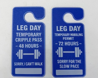 Leg Day Temporary Permit – Gym Humor, Weightlifter Pass, Fitness Gag Gift