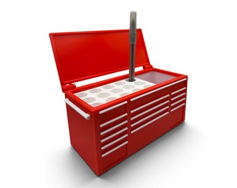 Mini Mechanic Toolbox Pen Holder, Desk Organizer, Garage Office Decor (3D-Printed)