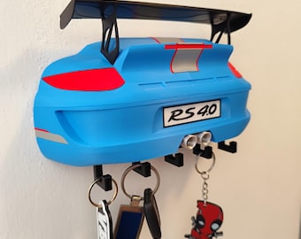 Sports Car Key Holder with Spoiler – Racing Garage Organizer